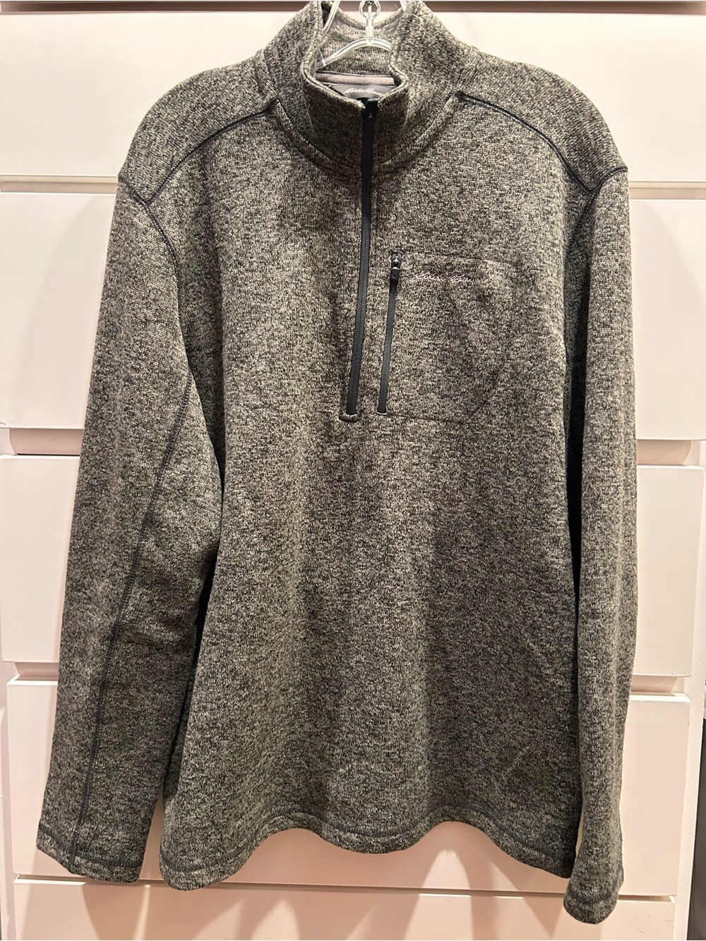 Eddie Bauer Gray Heathered Zip-Up Sweater